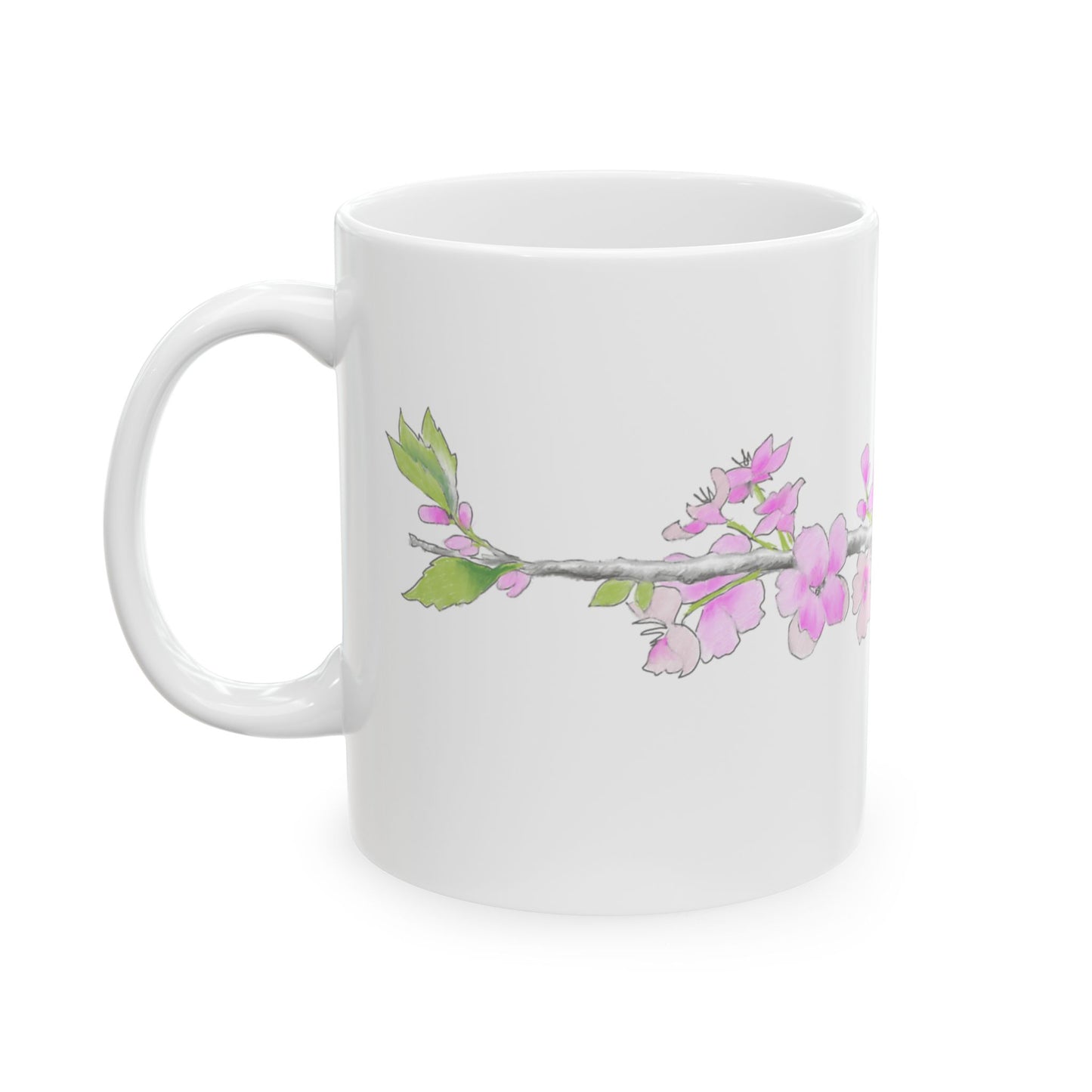 Jolly Birds Ceramic Mug, (11oz, 15oz) Teal birdie