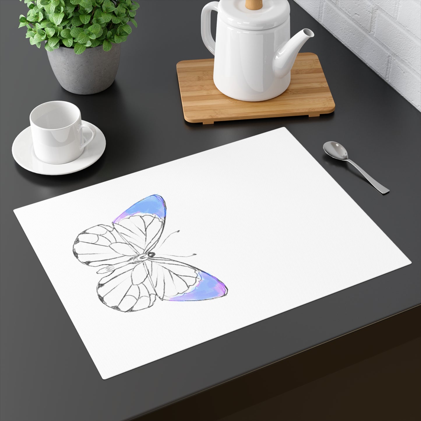 Placemat, 1pc Lucy Butterfly Light Blue