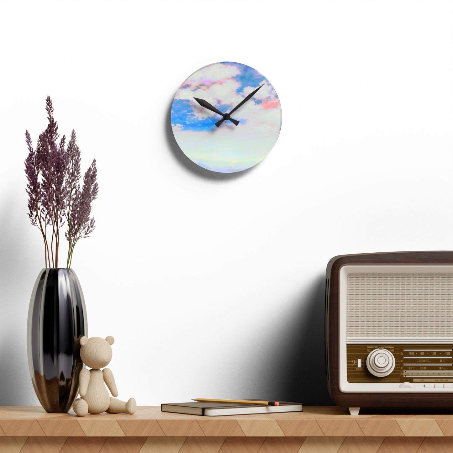 Joyful Landscapes  Wall Clock, Blue Skies