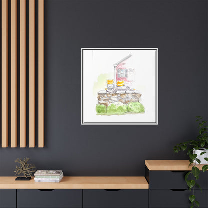 Kitty Fun Matte Canvas Framed