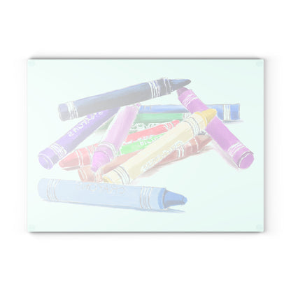 Glass Cutting Board. Crayon Cut-Up