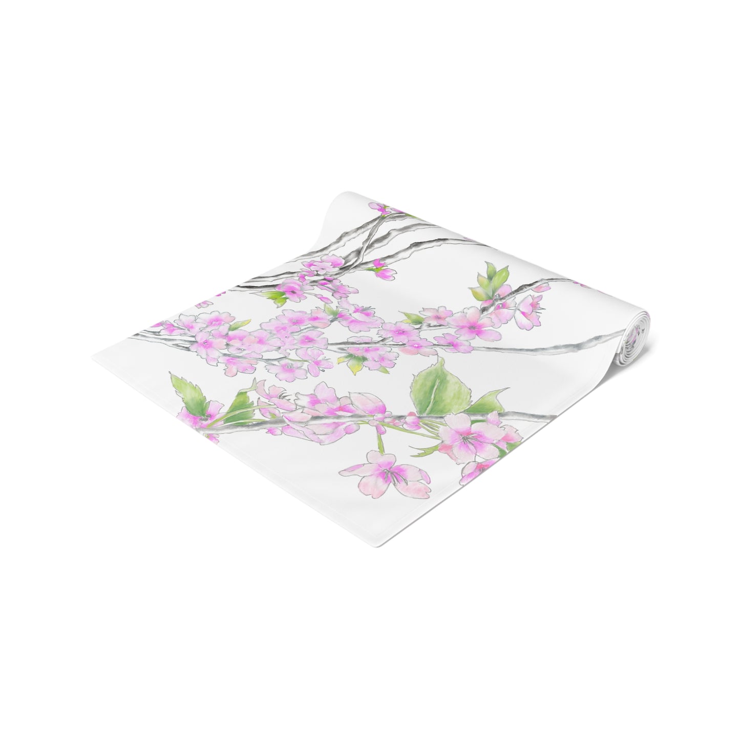 Butterfly Blossom Romp Table Runner (Cotton, Creamy White, Poly, Bright White) 16"x 90"