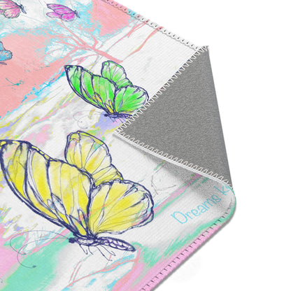 Joyful Landscapes and Butterflies Indoor Area Rug, Multi-colors