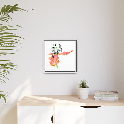 Dancing Tulips Matte Canvas, Framed (Multi-color) Orange