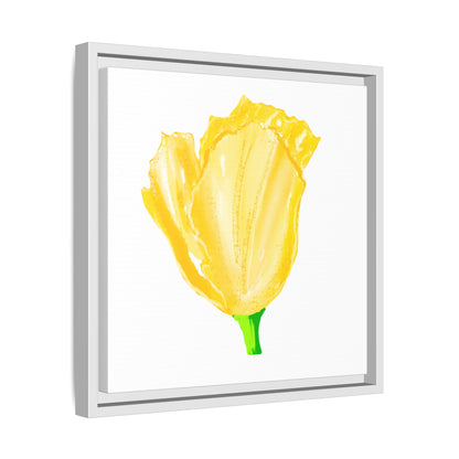 Dancing Tulips Matte Canvas, Framed Yellow