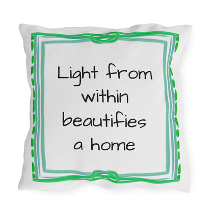 Chroma Outdoor Pillow Raspberry Orange "Light from within..."
