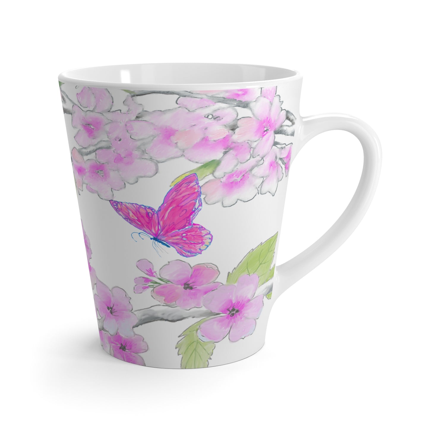 Butterfly Swing Latte Mug Lavender, Pink