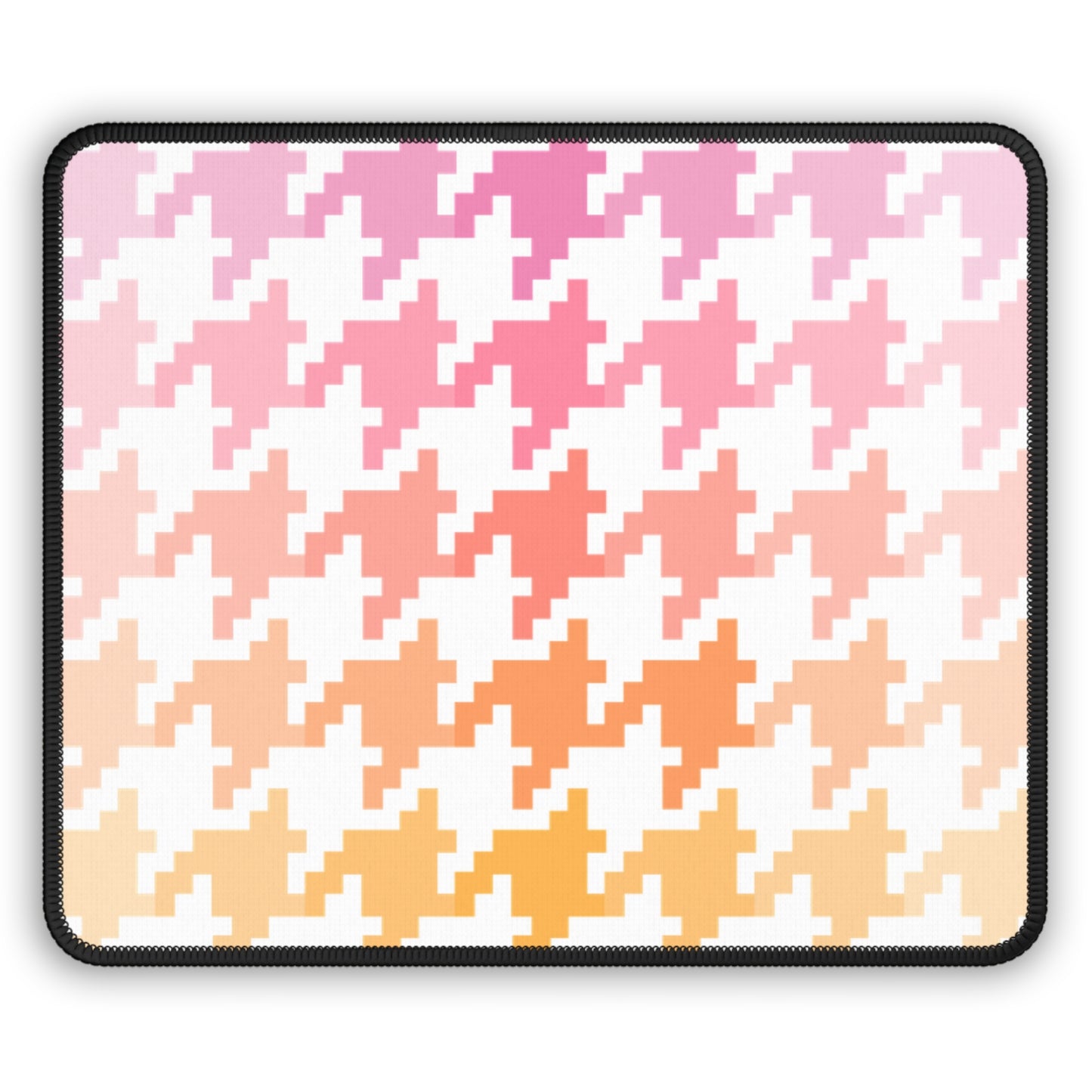 Houndstooth Fun Pink and Orange Gaming Mouse Pad