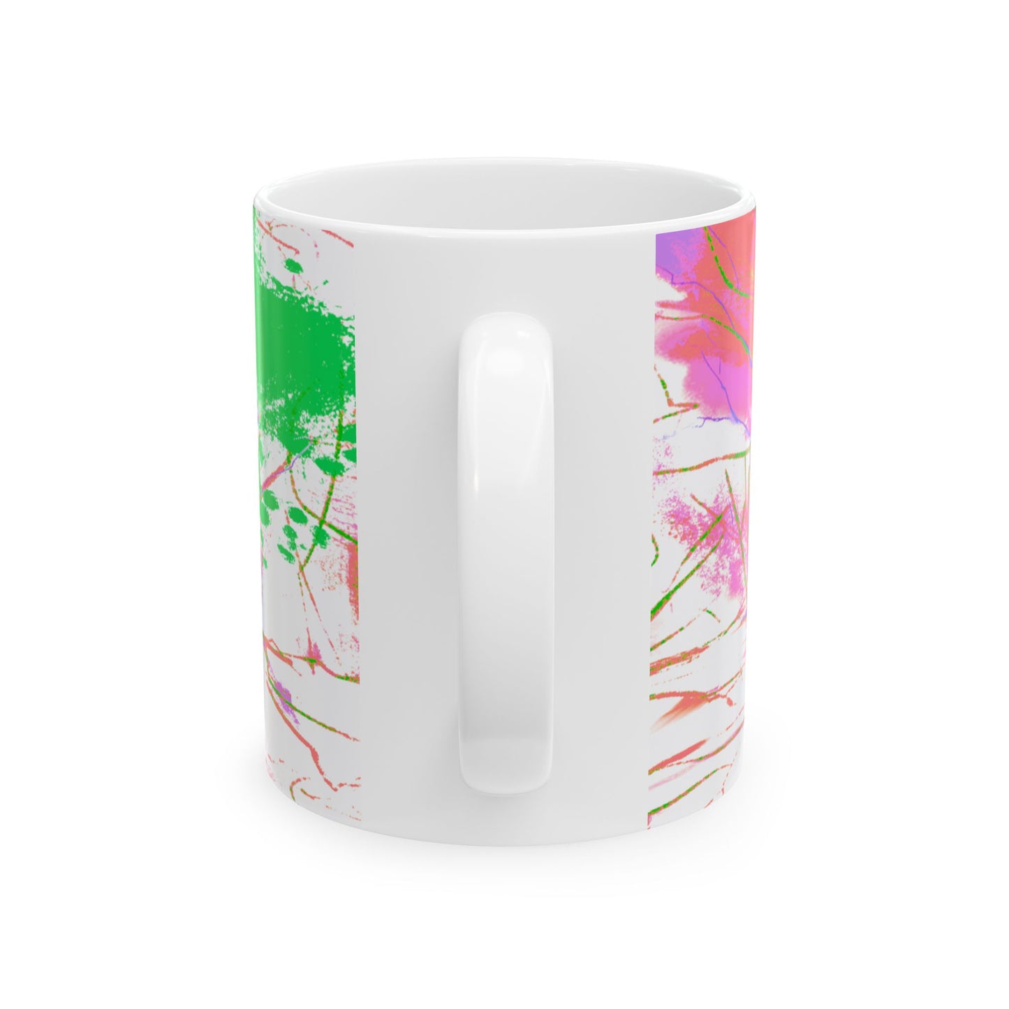 Joyful Landscapes Ceramic Mug in Purple and Green, 11oz, 15oz.
