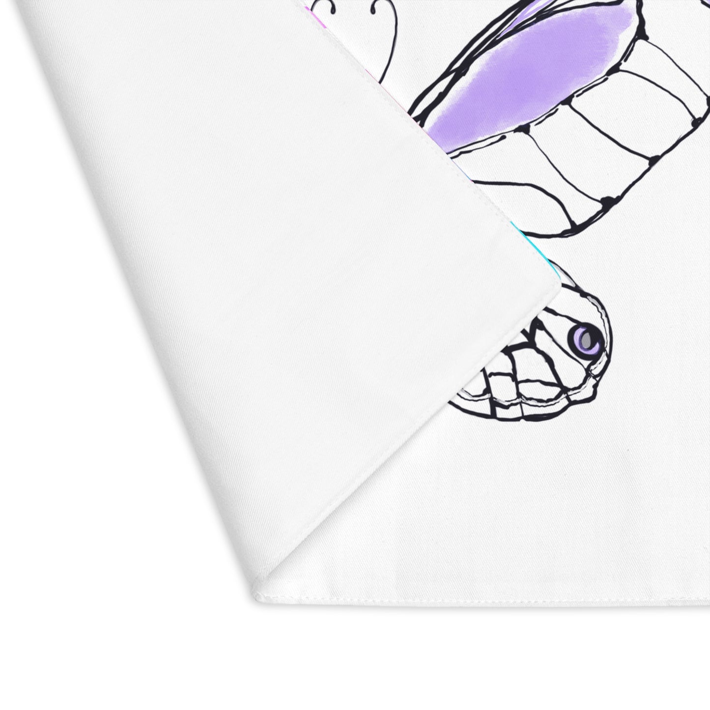 Butterfly Flutterstripe Placemat in Lavender with Multi-color Stripe Border (1 pc) cotton