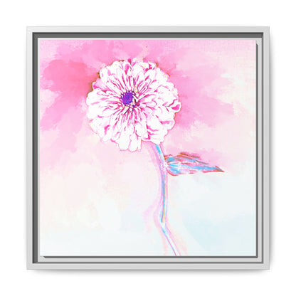 Zinnia Color Splash Matte Canvas Light Pink Framed