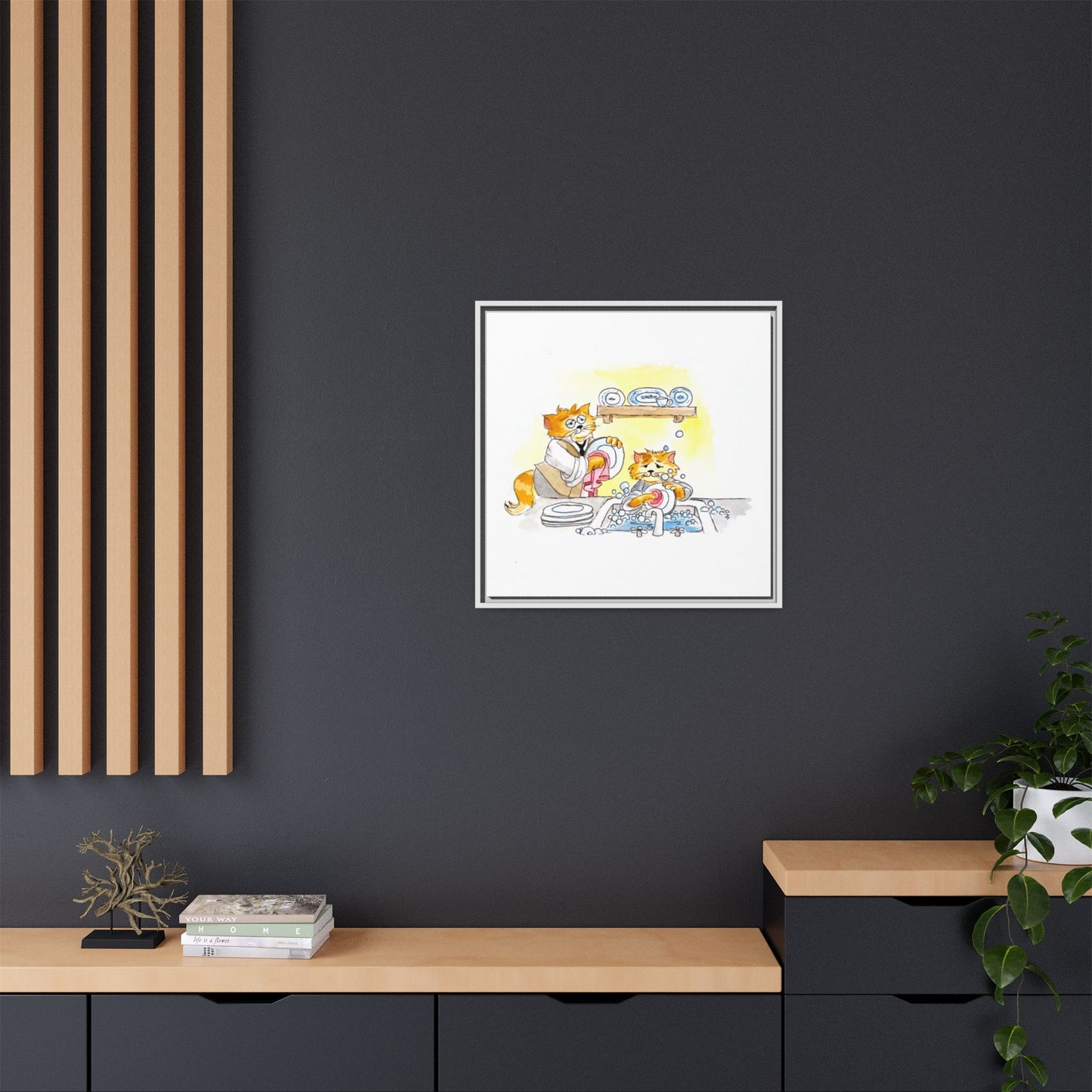 Kitty Fun Matte Canvas Framed