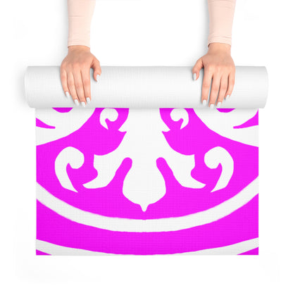 Scrollwork Exercise Mat Hot Pink