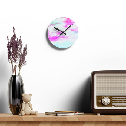 Joyful Landscapes  Wall Clock, Raspberry  Skies