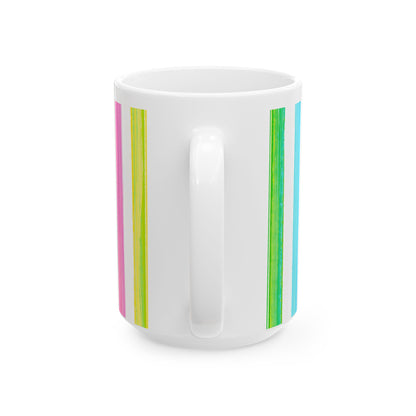 Watercolor Stripes Ceramic Mug Multi-color