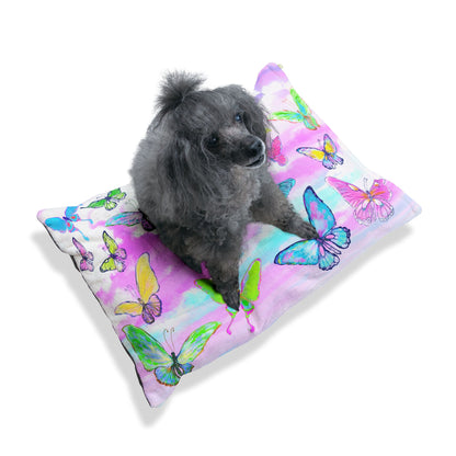 Dogi Butterfly Flutter Pet Bed Colorful Butterflies Pink Sky