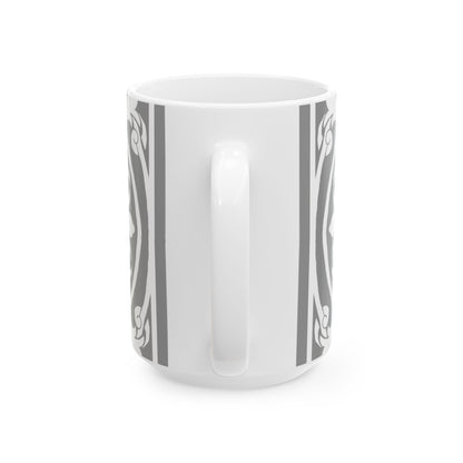 Scrollwork Ceramic Mug Gray