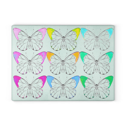 Glass Cutting Boards Rainbow Butterflies