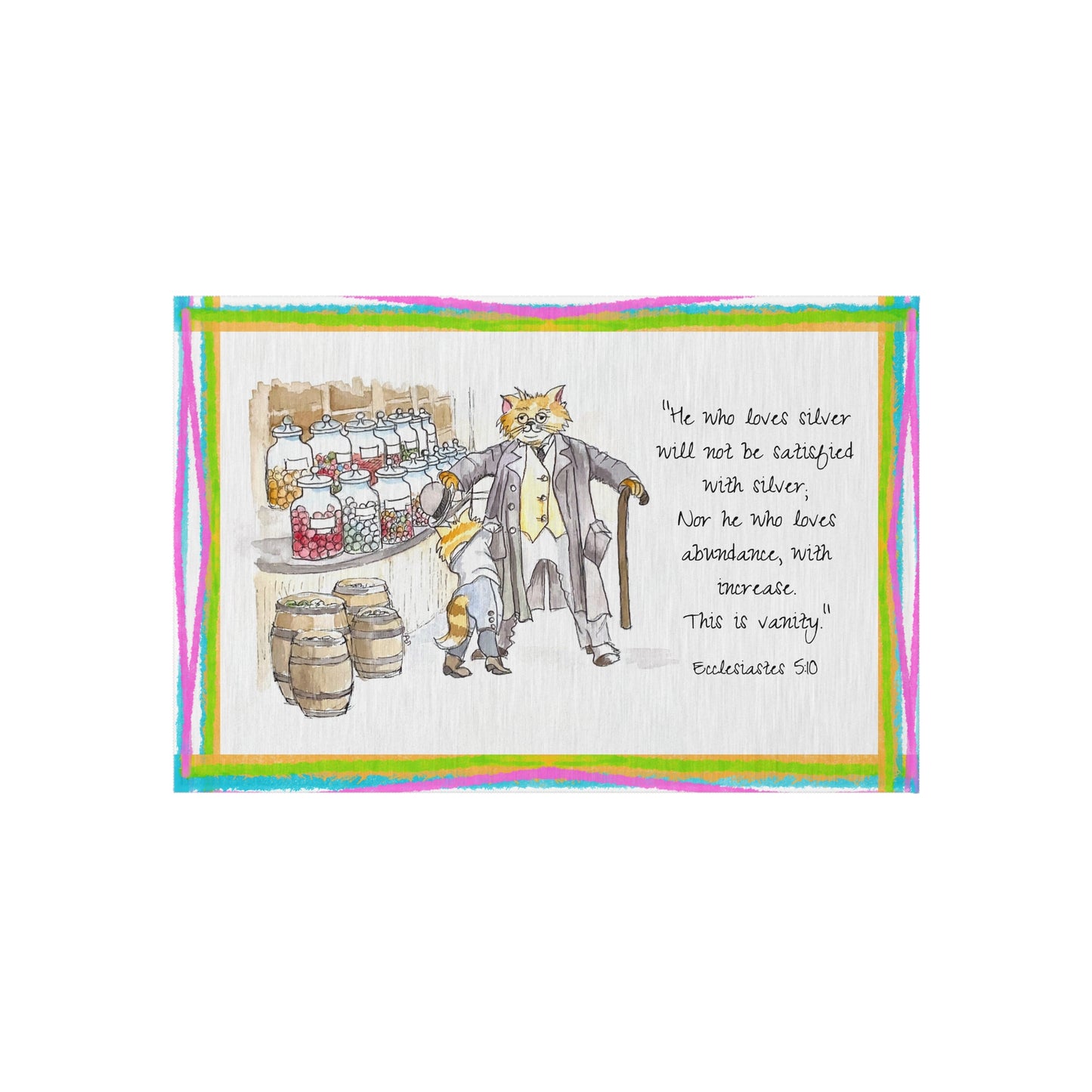 Kitty Fun Indoor/Outdoor Rug Inspirational quote