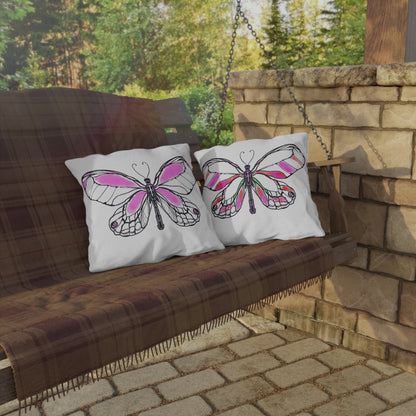 Outdoor Pillows Lulu Butterflies Light Pink