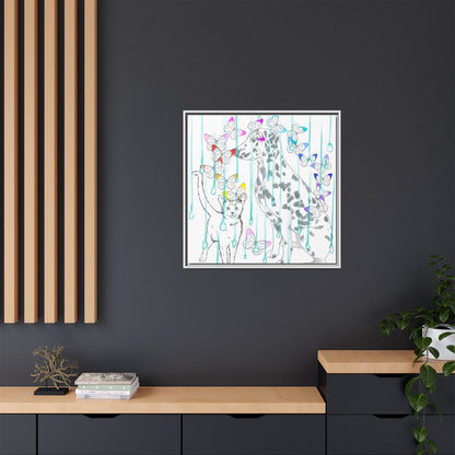Butterfly Chroma Rain and Shine Matte Canvas, Framed (White)