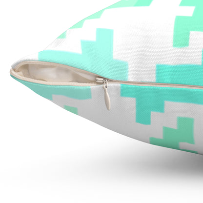 Hounds Tooth Fun Pillow Green/Aqua