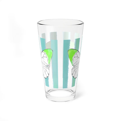 Pint Glass, 16oz Watercolor Stripes & Butterflies