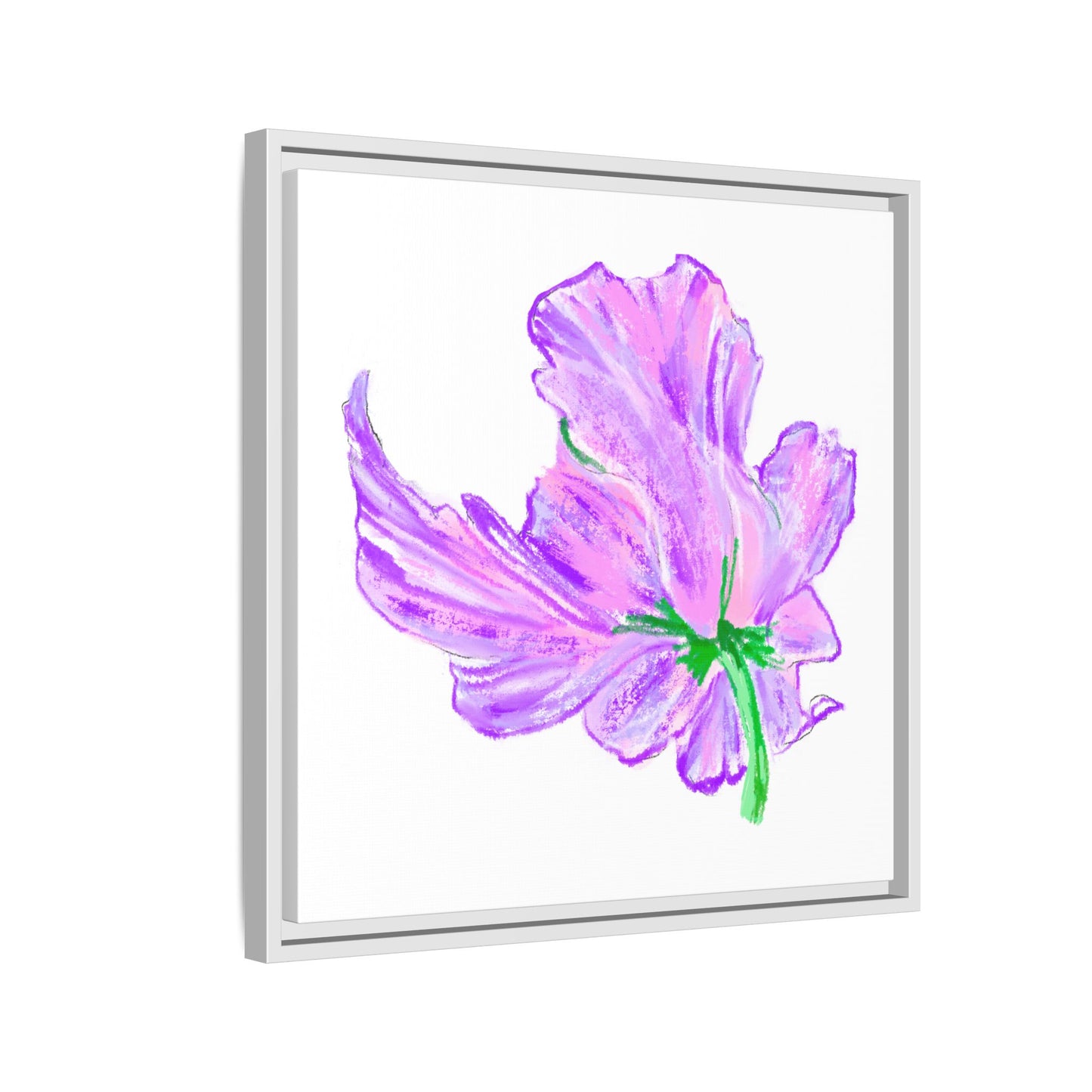 Dancing Tulips Matte Canvas, Framed (Multi-color) Lilac