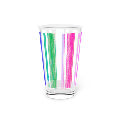 Watercolor Stripes by Lois Pint Glass, 16oz (Multi-color)