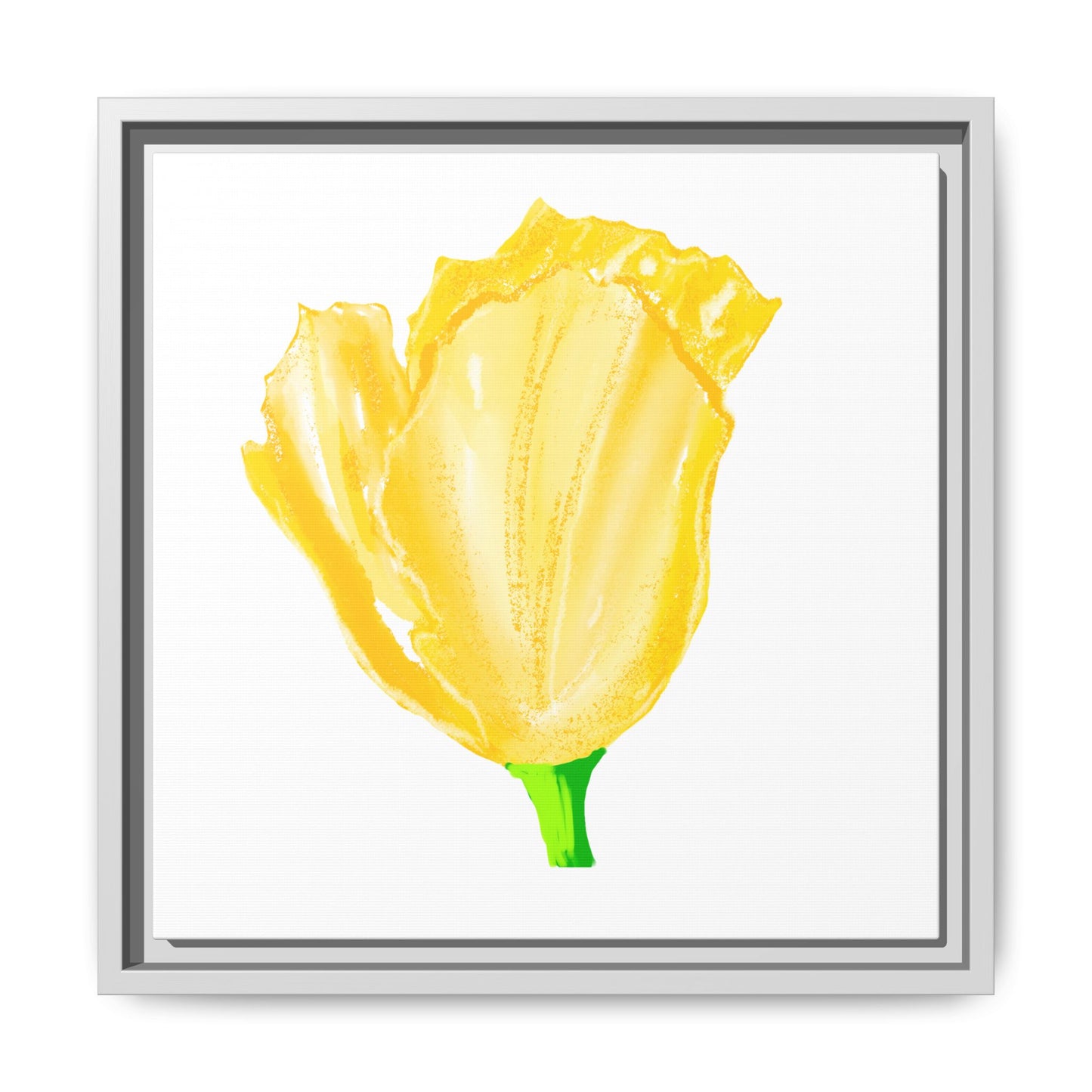Dancing Tulips Matte Canvas, Framed Yellow