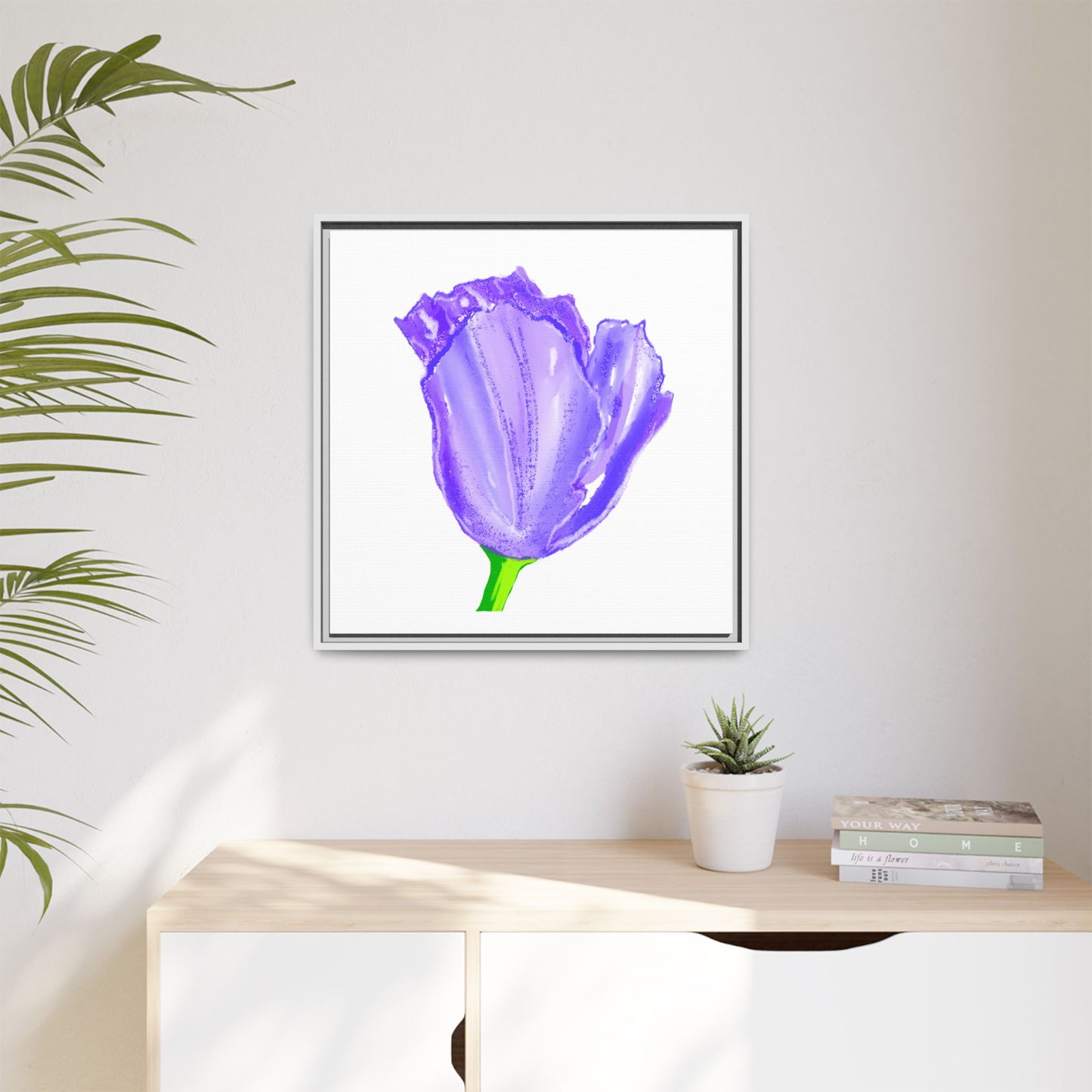 Dancing Tulips Matte Canvas, Framed (Multi-color) Purple