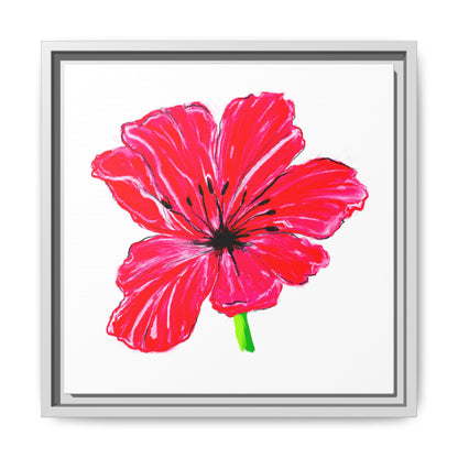 Dancing Tulips Matte Canvas, Framed  Red