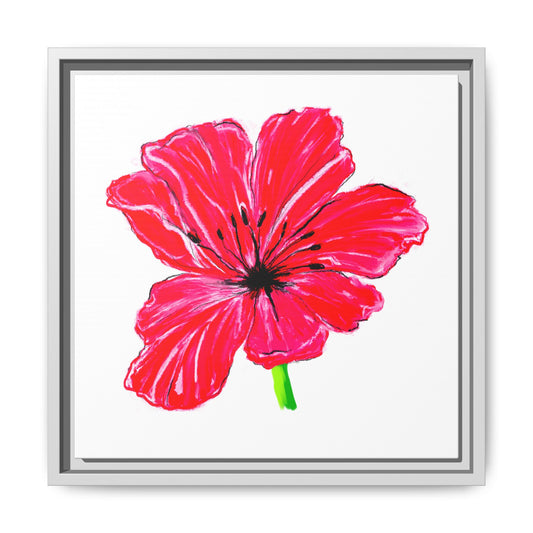 Dancing Tulips Matte Canvas, Framed  Red