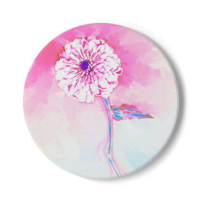 Zinnia Ceramic Coaster, Light Pink