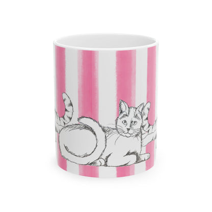 Kitty Fun with Pink Stripes