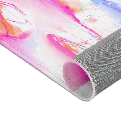 Inspirational Landscapes "Keep an eye on the horizon" Indoor Area Rug in Pink, Blue, and Green (36" x 24")