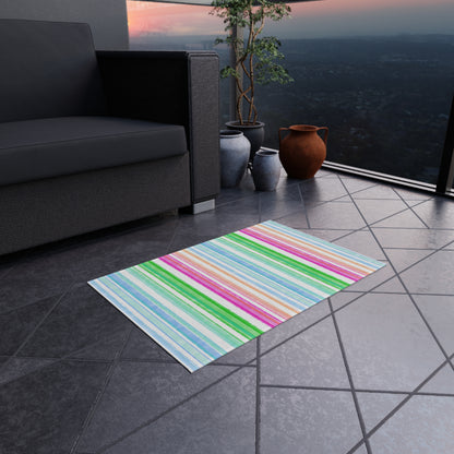 Watercolor Stripes Outdoor Rug