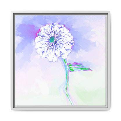 Zinnia Color Splash Matte Canvas Periwinkle Framed