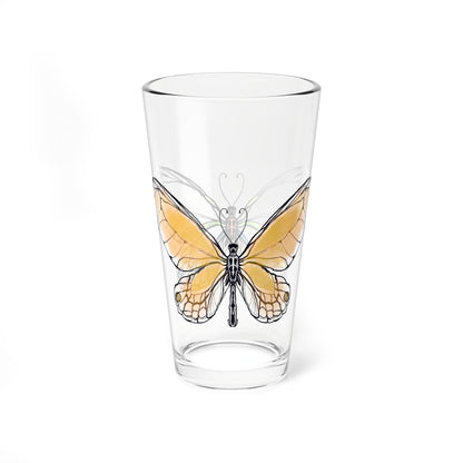 Mixing Glass, 16oz Butterfly Colorful Watercolor