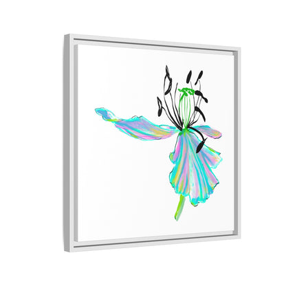 Dancing Tulips Matte Canvas, Framed (Multi-color) Aqua Blue