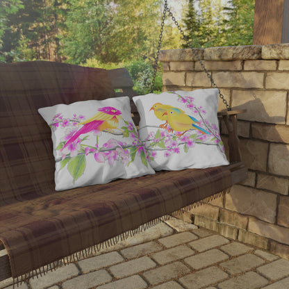 Outdoor Pillows Birdies & Cherry Blossom Branches