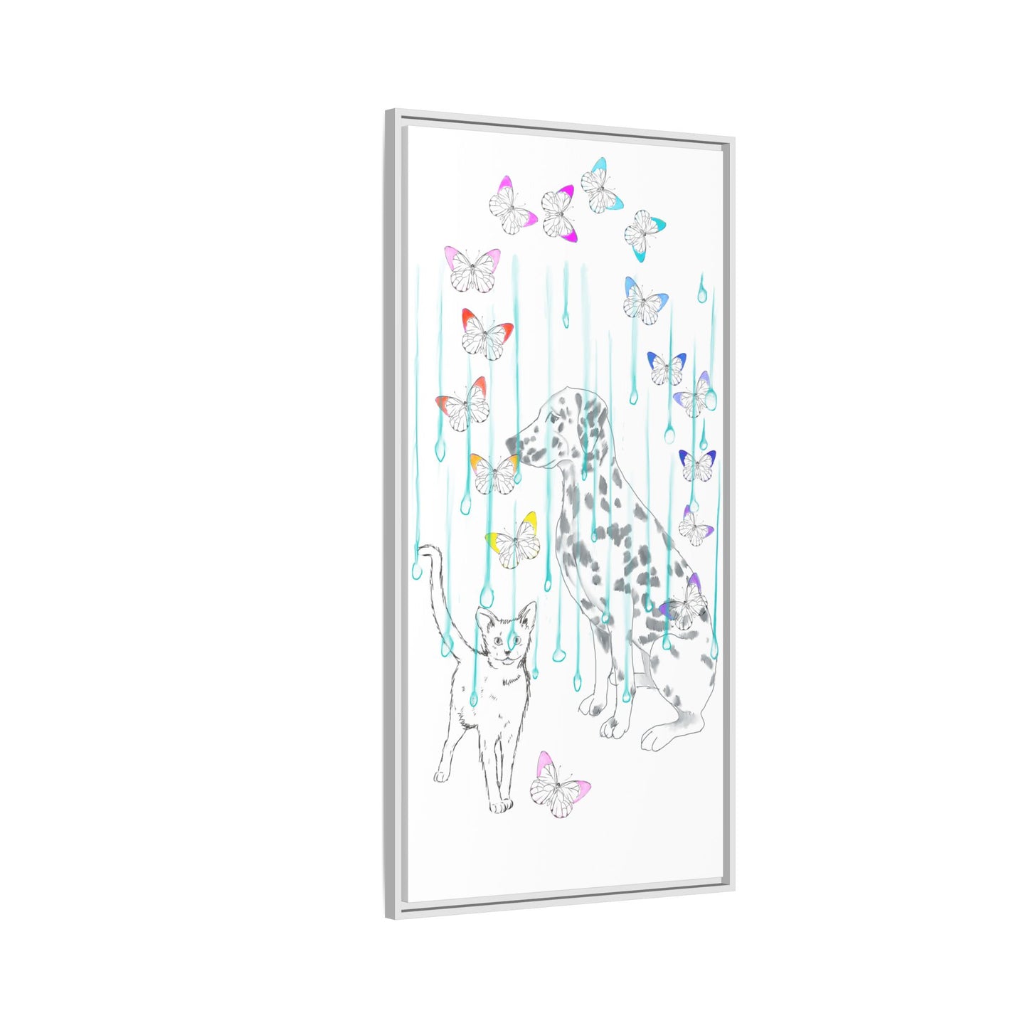 Butterfly Chroma Rain and Shine Matte Canvas, Framed (White)
