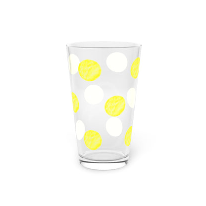 Polka Dot in Yellow,  Pint Glass, 16oz