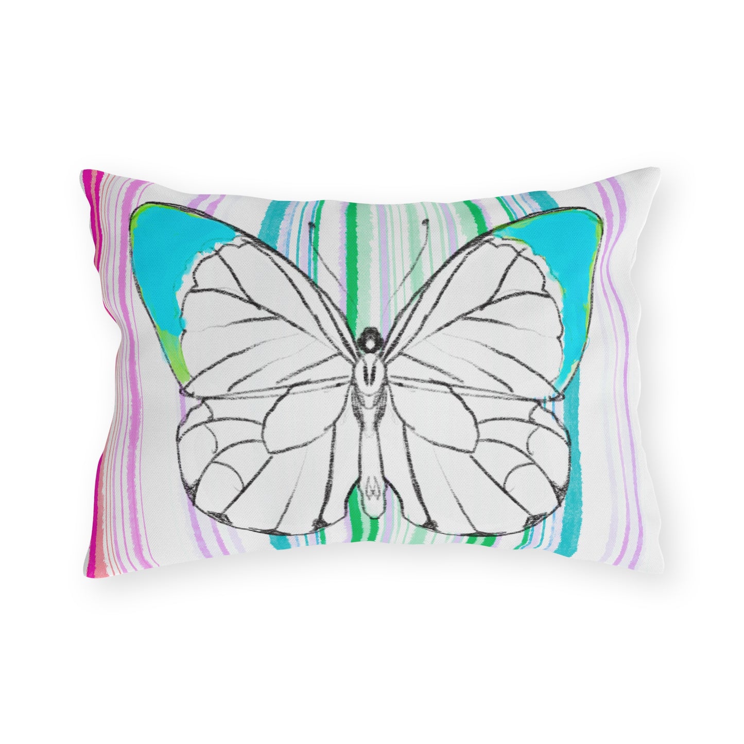 Pillows Outdoor Watercolor Butterfly Whimsy