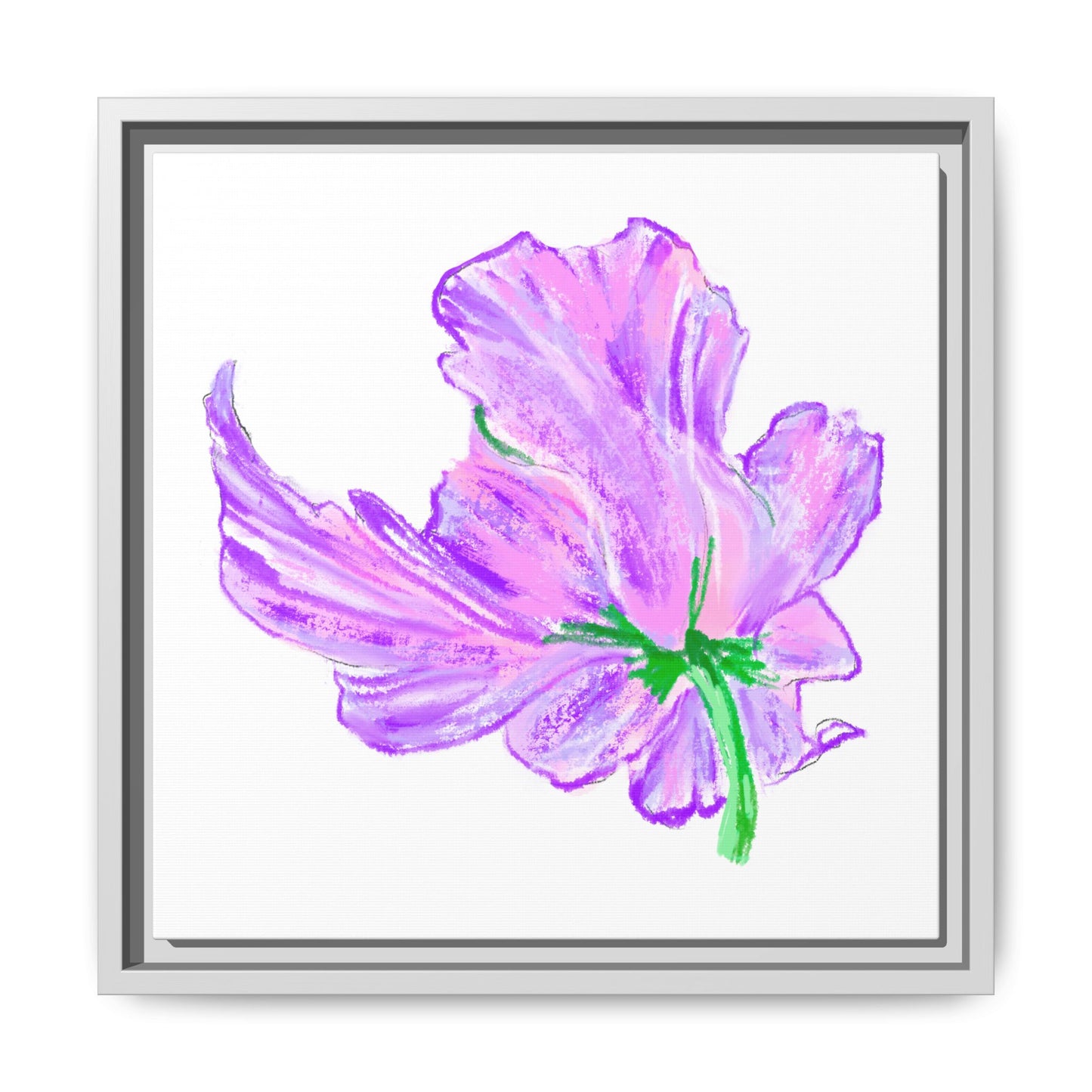 Dancing Tulips Matte Canvas, Framed (Multi-color) Lilac
