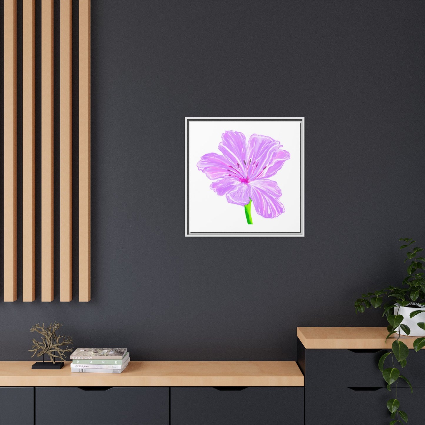 Dancing Tulips Matte Canvas, Framed Lilac