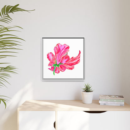 Dancing Tulips Matte Canvas, Framed (Multi-color) Pink Red
