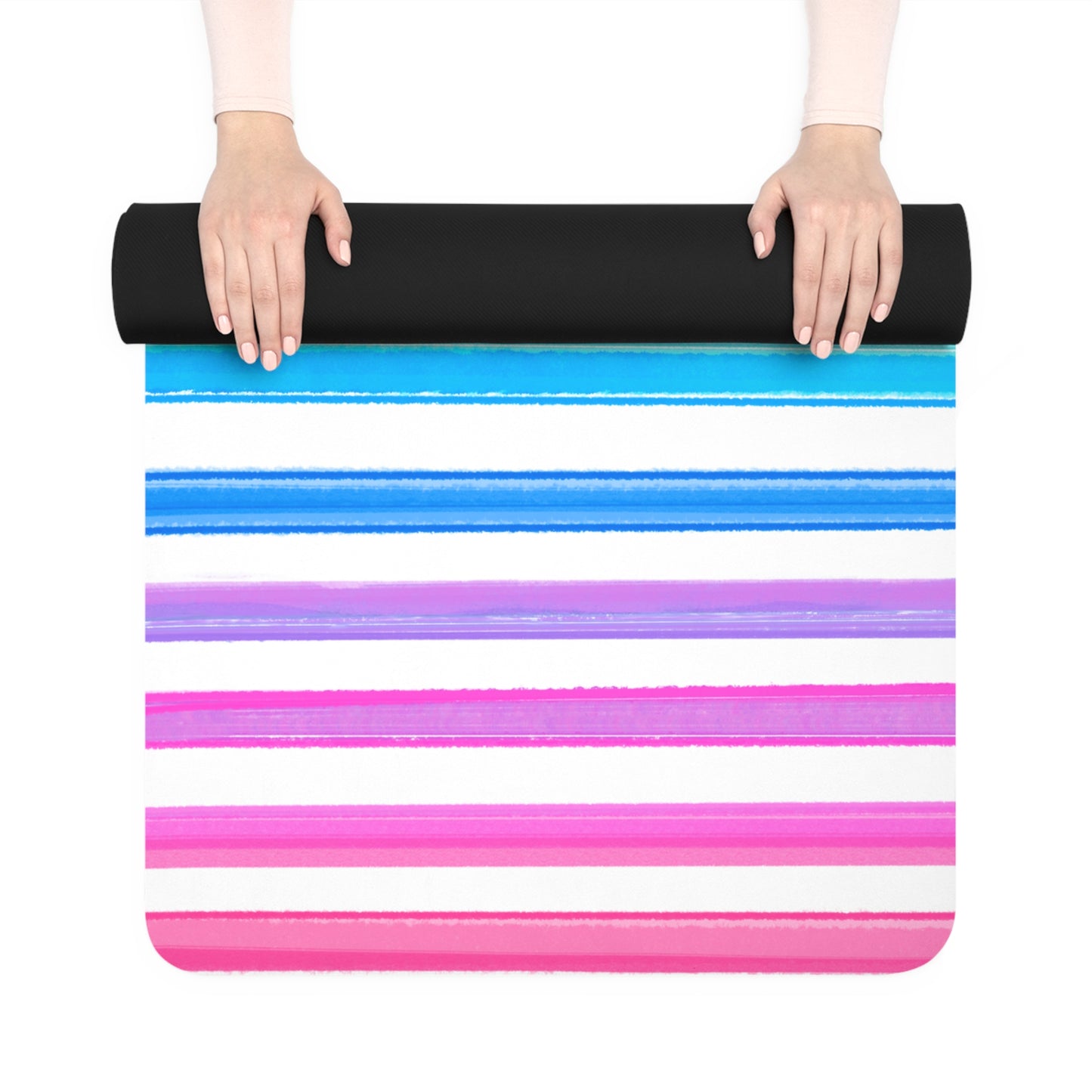 Rubber Yoga Mat All About Watercolor Stripes