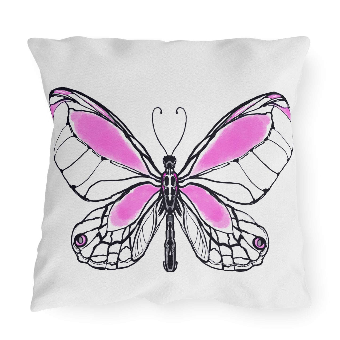Outdoor Pillows Lulu Butterflies Light Pink