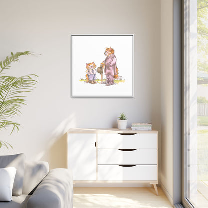 Kitty Fun Matte Canvas Framed